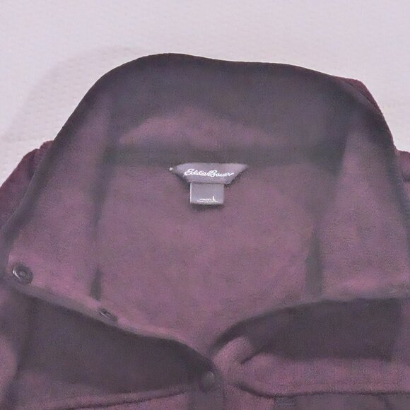 Eddie Bauer Women’s Purple Radiator Fleece Snap Pullover Sweater, Large - Picture 5 of 6